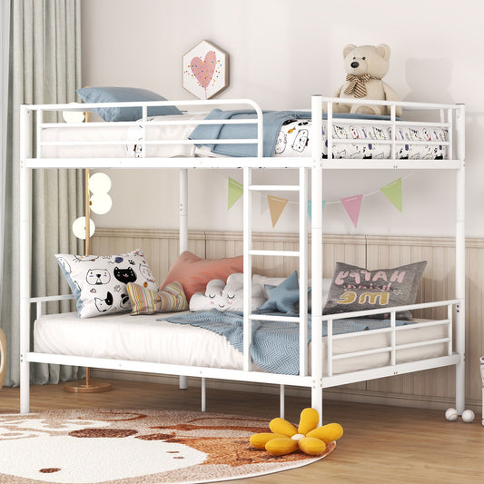Teddy Full Over Full Metal Bunk Bed, White
