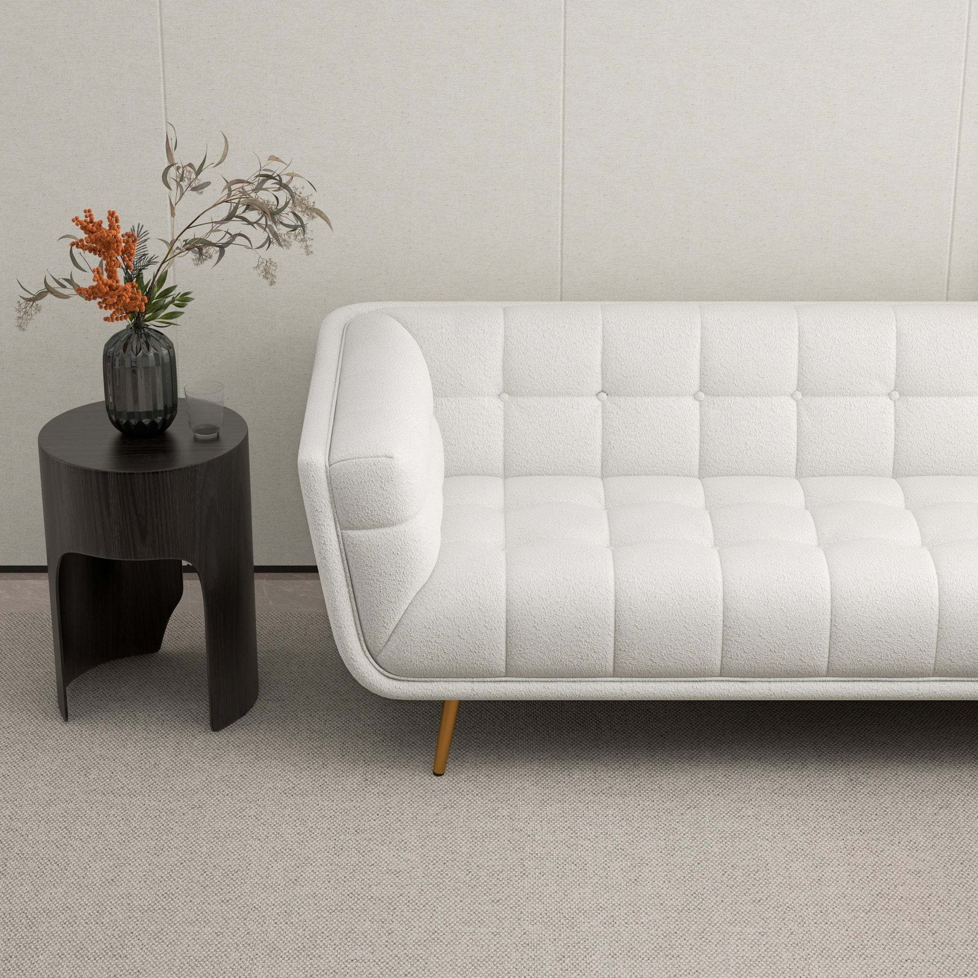 Addison Right Sectional Cream Boucle Sofa - detail view 8
