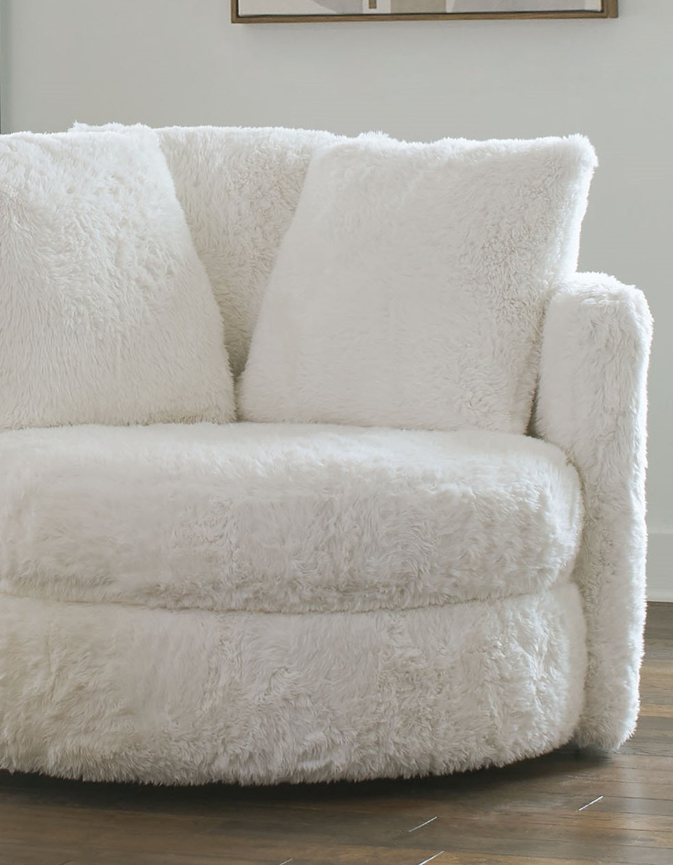 FOA Cochrane Contemporary Faux Fur Fabric Accent Chair - White