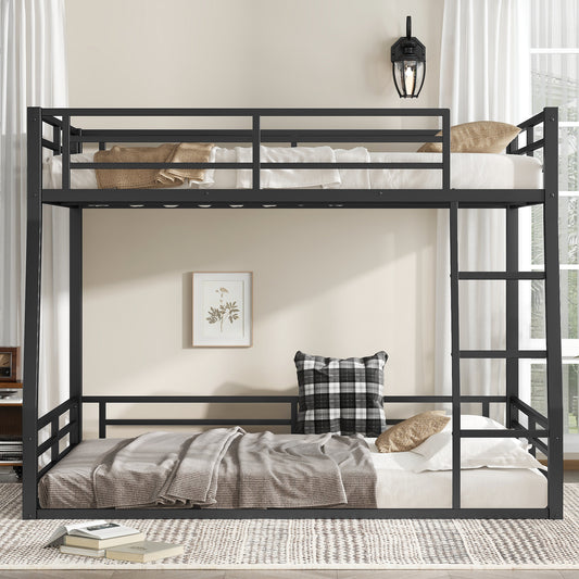 Metal Full XL over Queen Bunk Bed for Teens and Adults - Black - detail view 2
