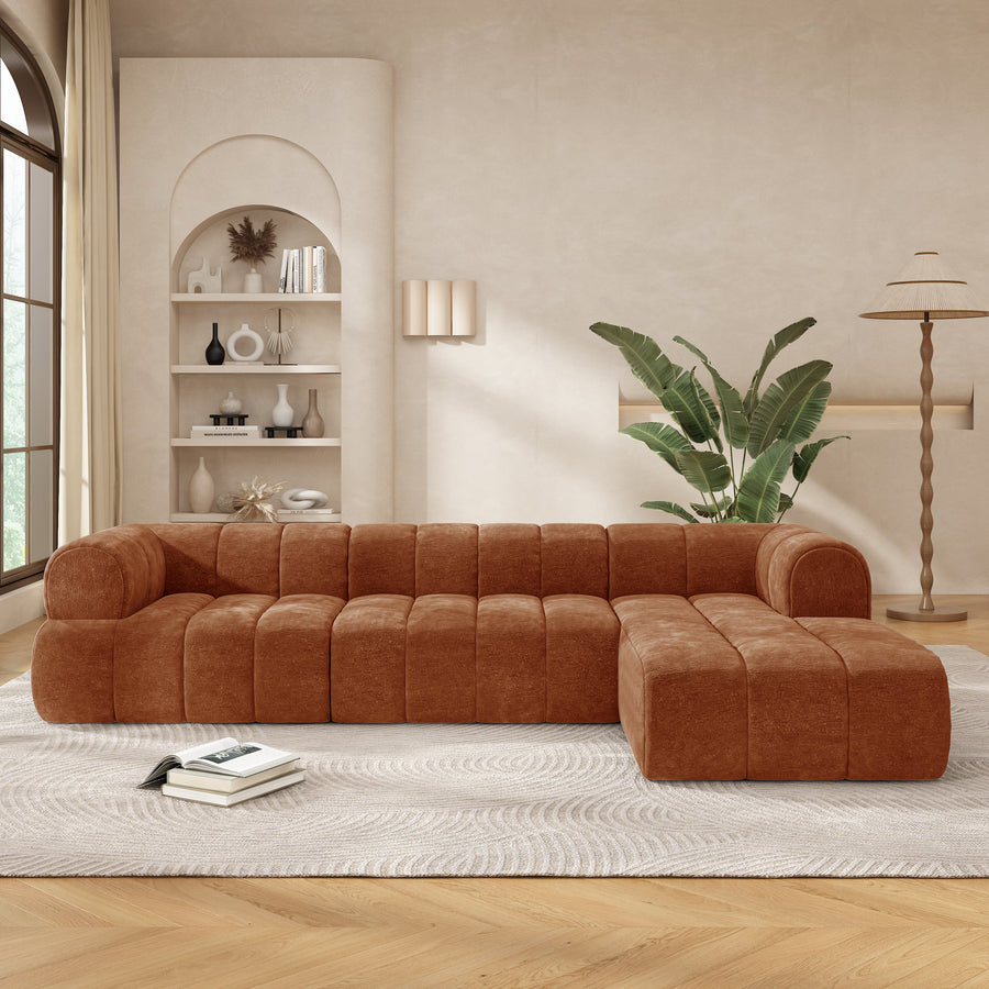 122' Modern L-Shaped Sectional Sofa with High-Density Fully Compressed Sponge and Chaise Lounge, 2-Piece Set, Fully Assembled Right Hand Facing, Perfect - primary color shot