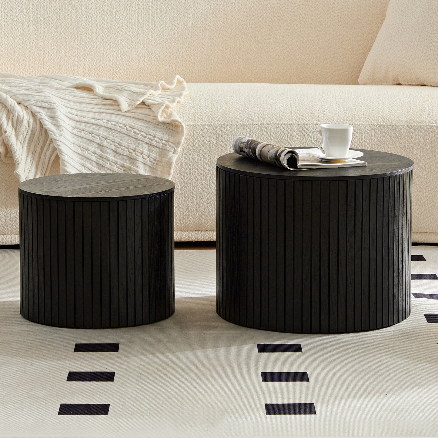 Black Nesting Tables with Black Legs - detail view 4