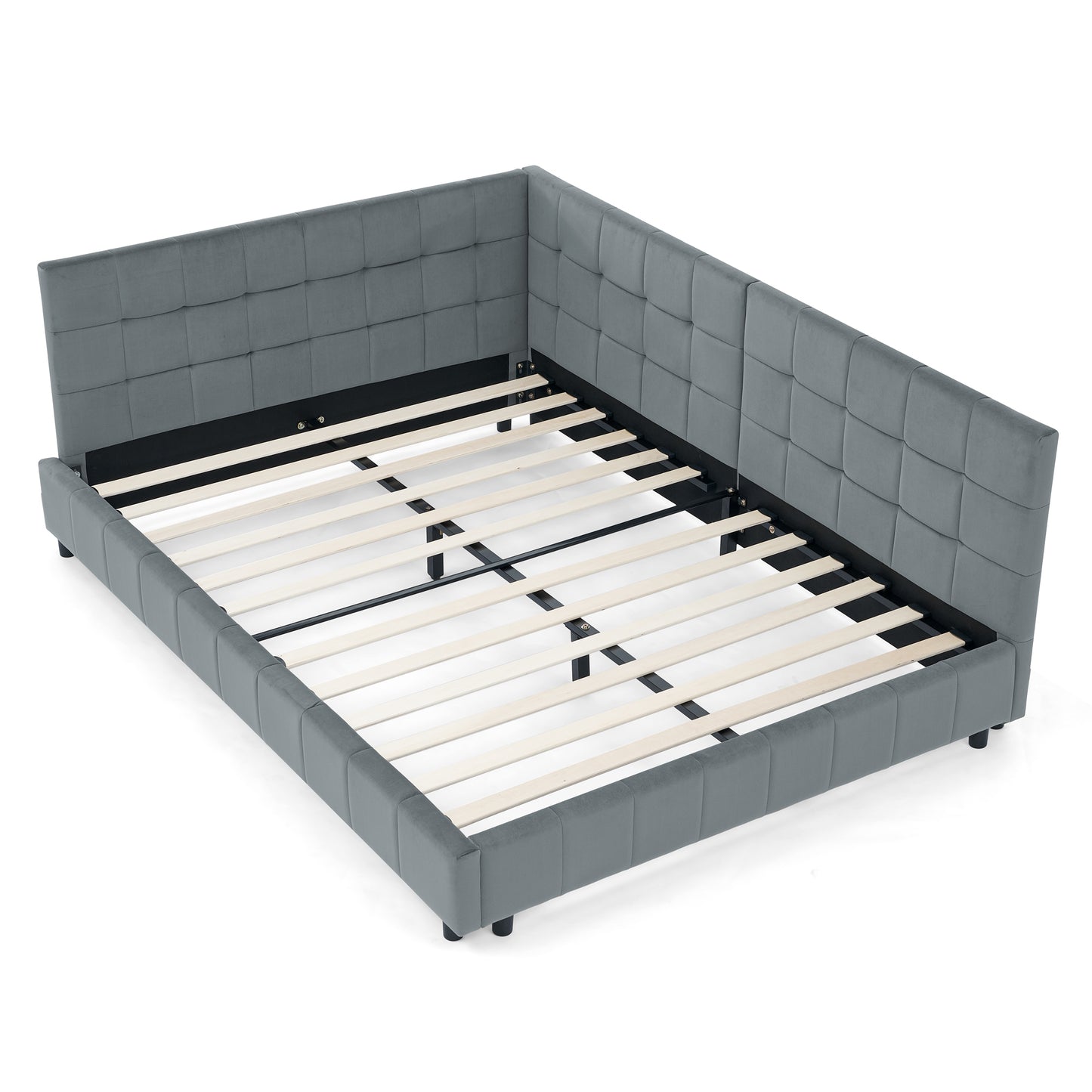 Marsten Mid-Century Velvet Full Daybed – Gray