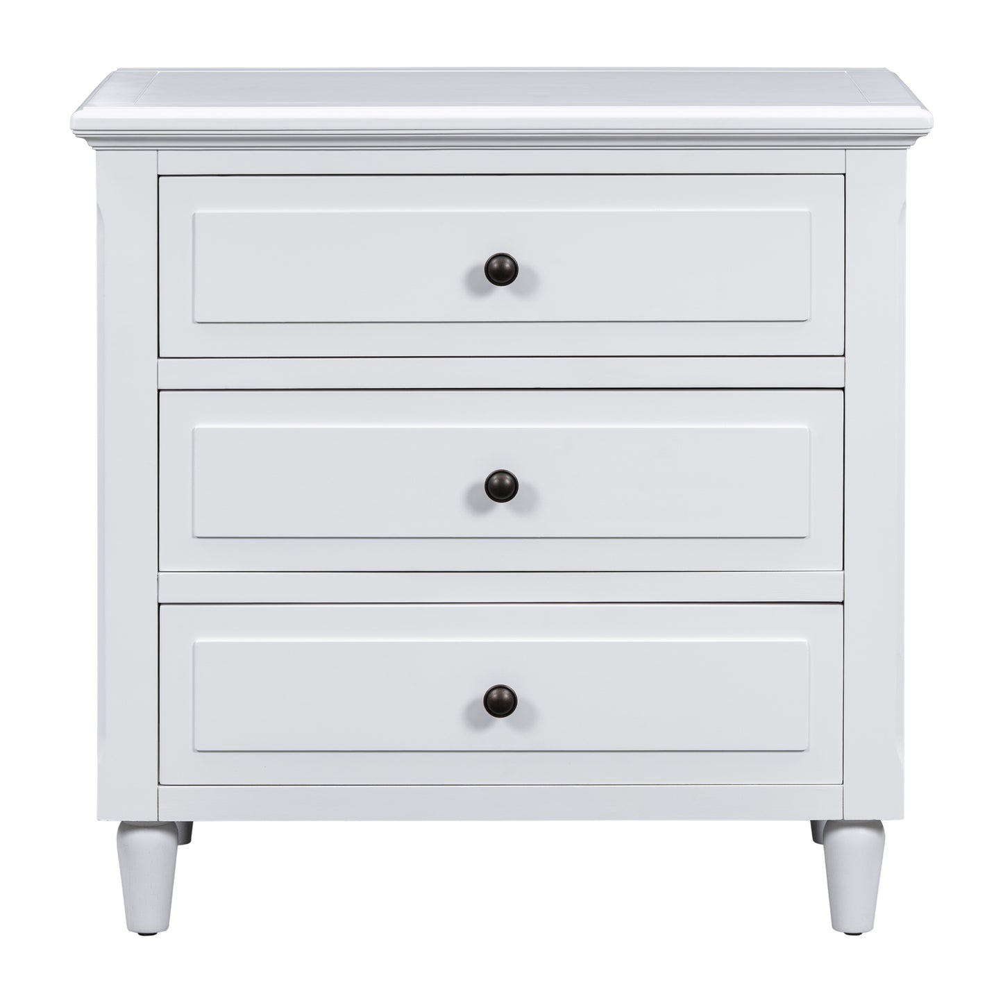 White Glider Nesting Tables with Wood Legs - detail view 3