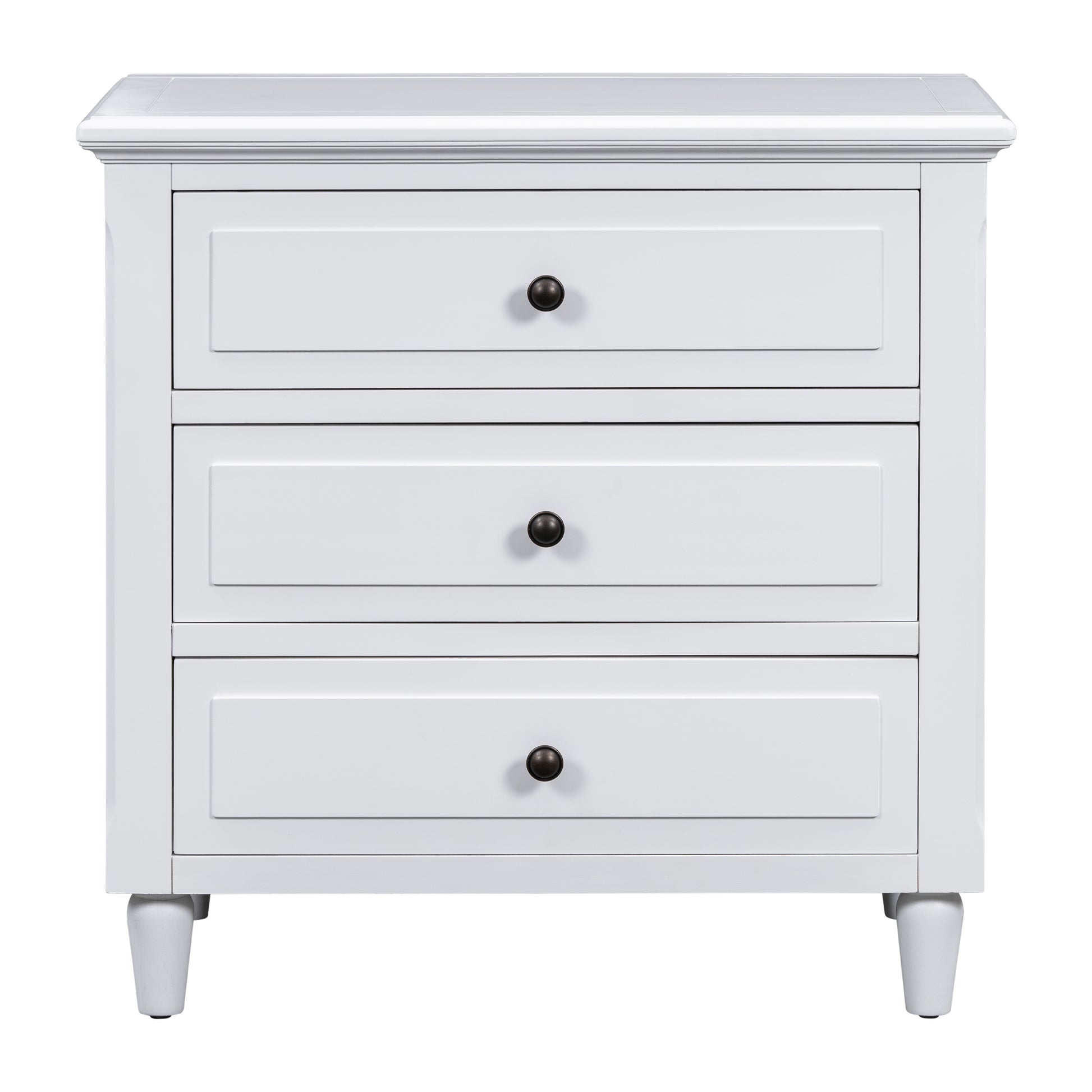 White Glider Nesting Tables with Wood Legs - detail view 3
