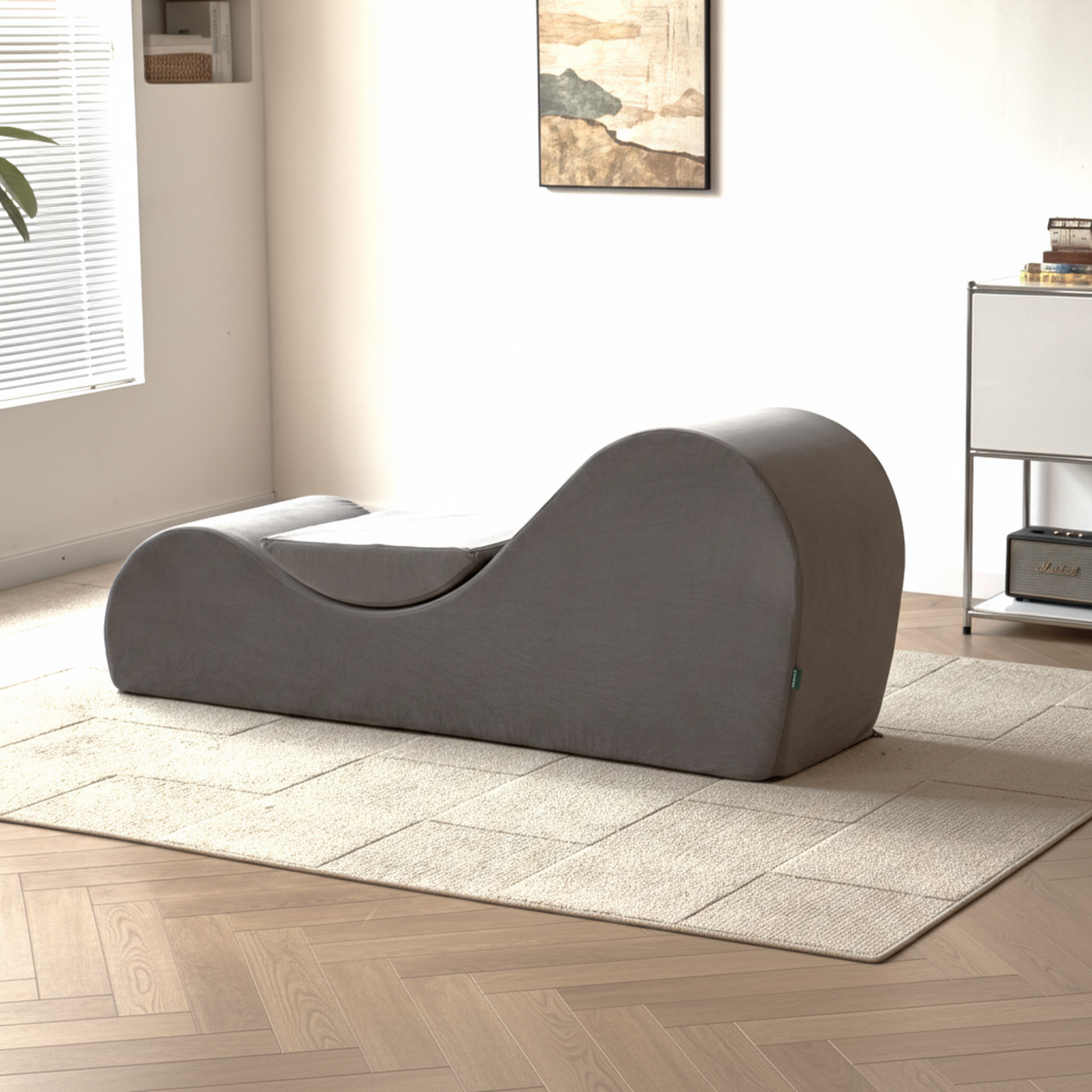 Solace Chaise Lounge Chair - Grey - detail view 5