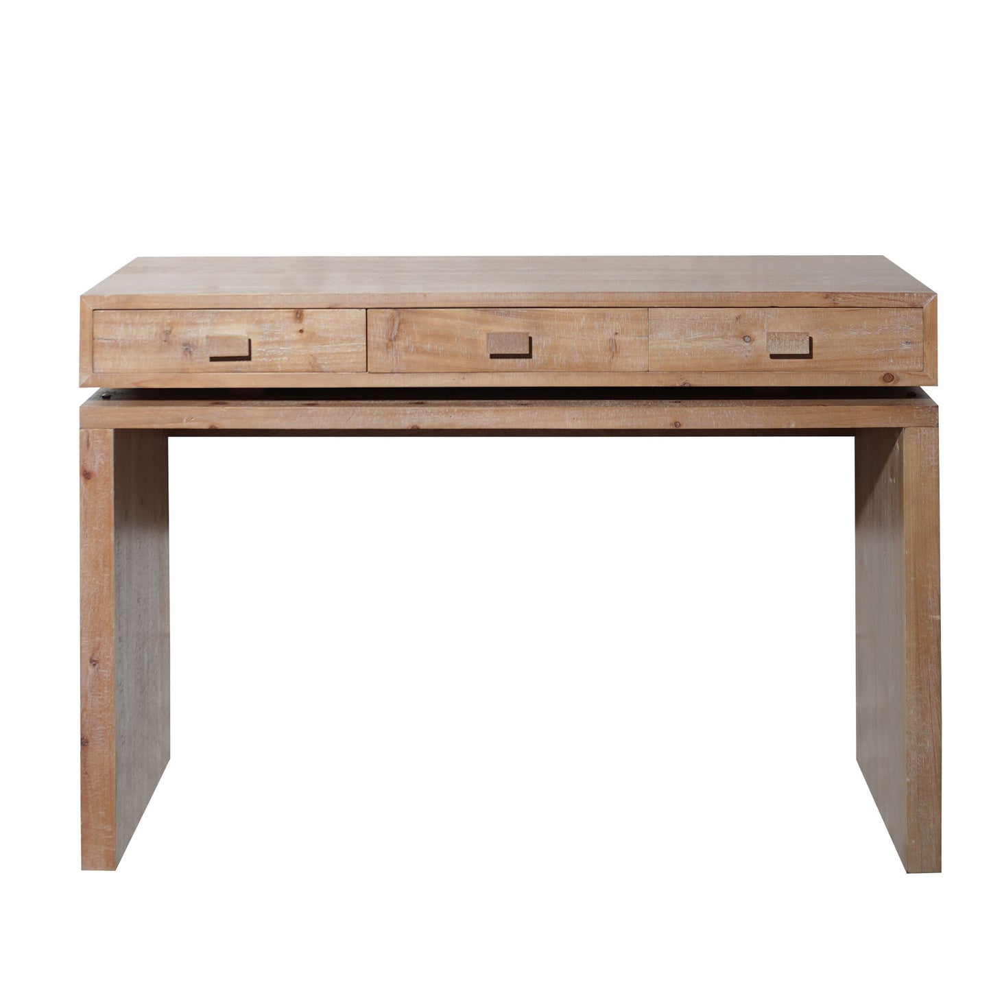 Thorne Rustic 47” 3-Drawer Wooden Console Table – Natural Finish