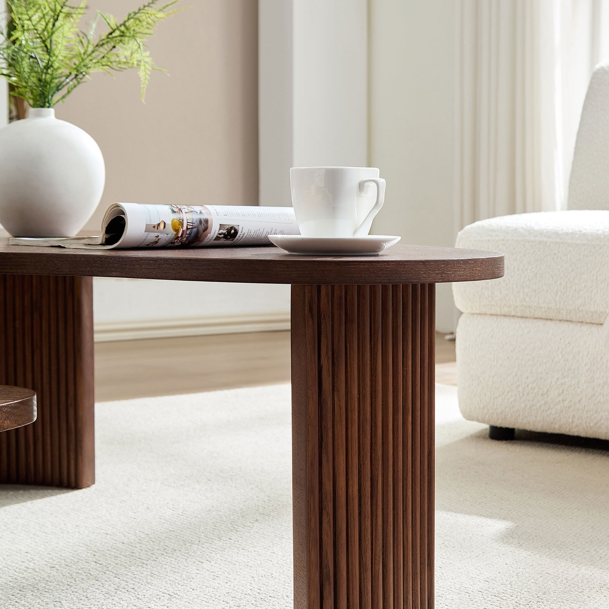 Walnut Nesting Tables with Wood Legs - detail view 6
