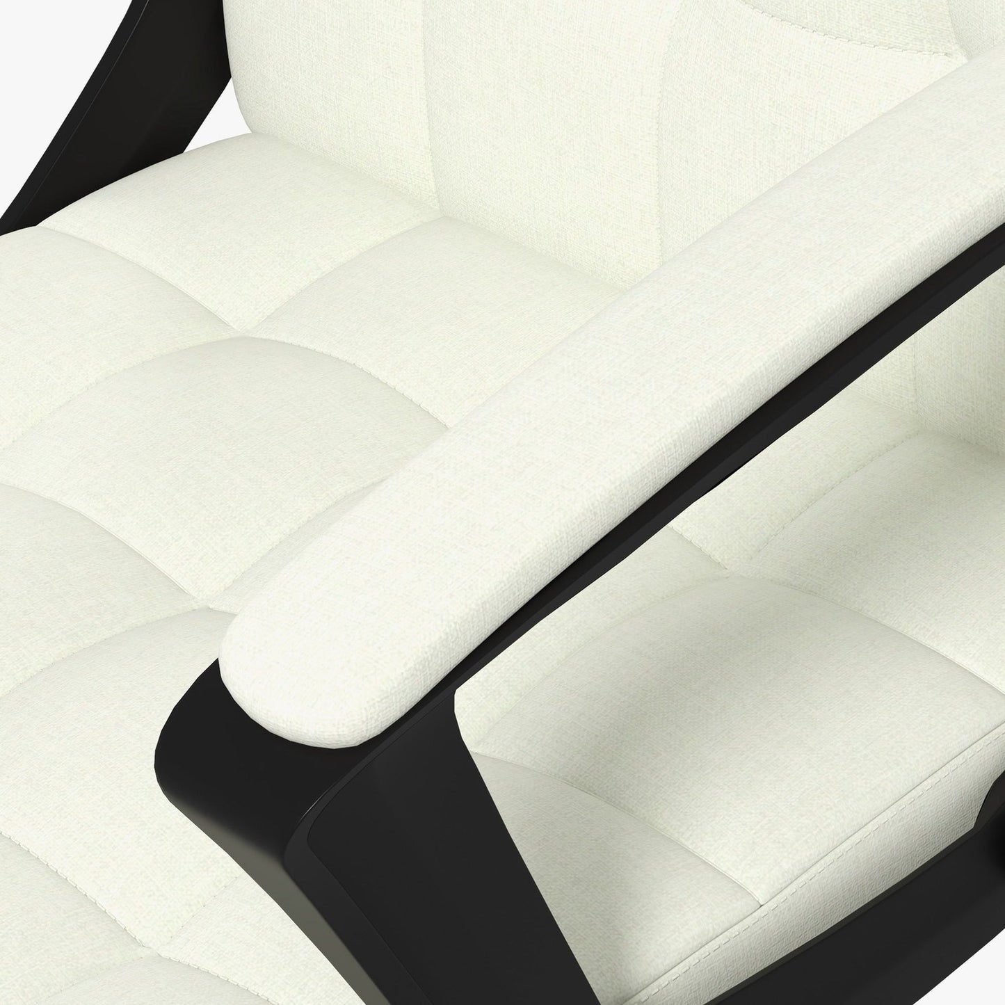 Lorena Cream White Linen Upholstered Office Chair