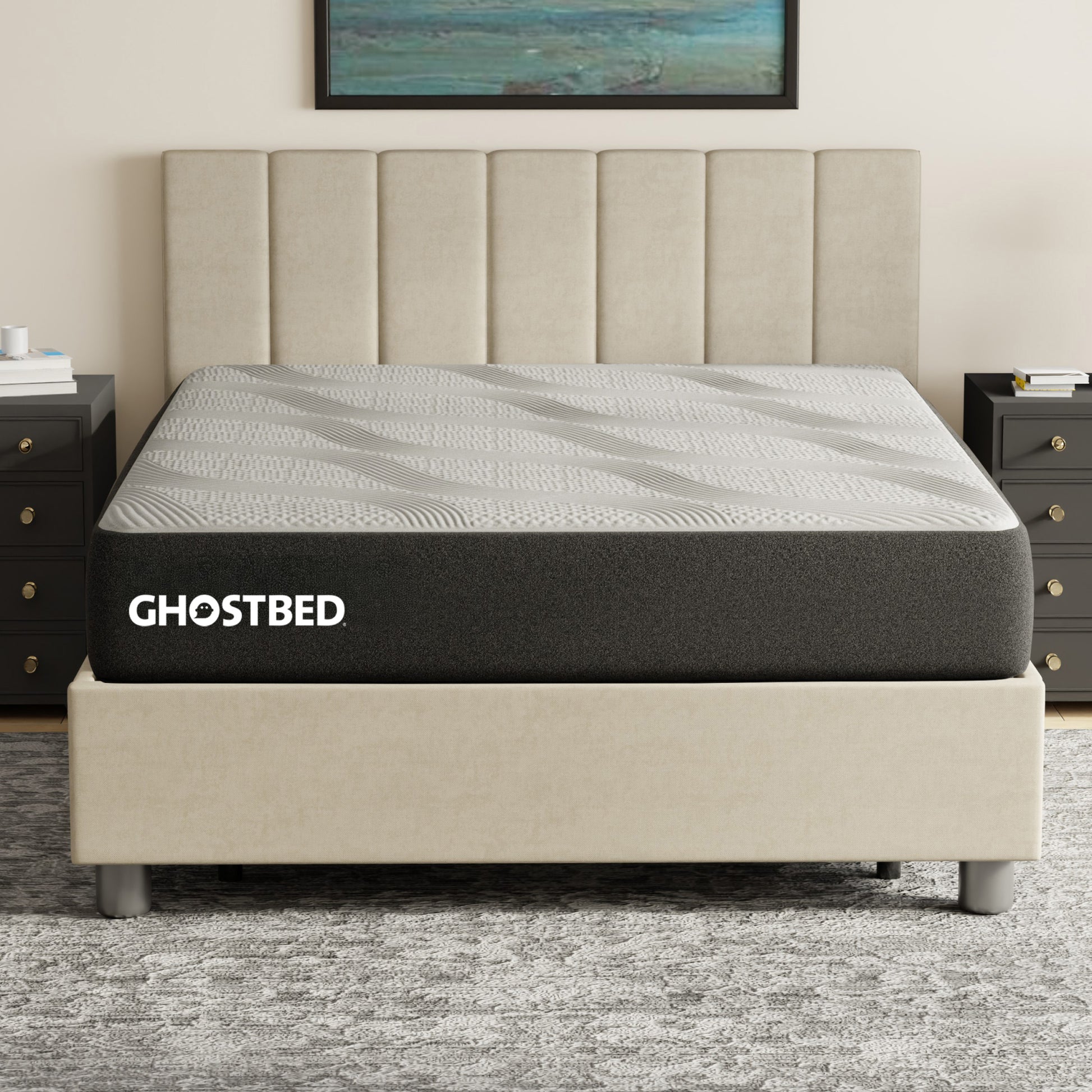 Ghostbed Essential 11' King Foam Mattress with Cooling Gel Memory Foam and Ghostflex Support in White - detail view 2