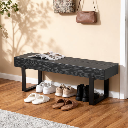 59' Wood Bench - Black - primary color shot