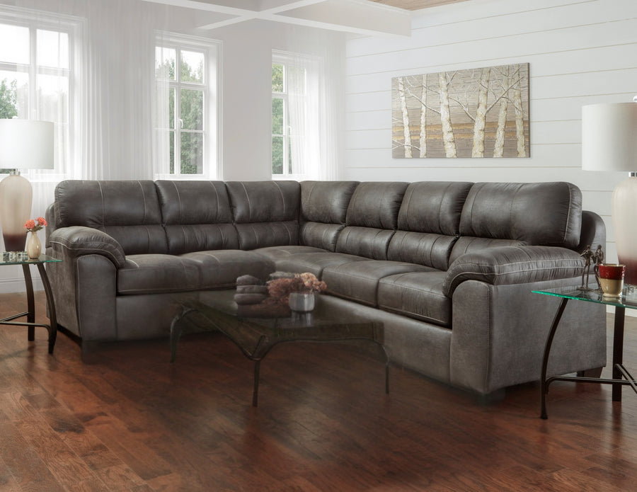 Tirana Contemporary Fabric Pillow-top Arm Sectional Sofa (Ottoman not included) - primary image