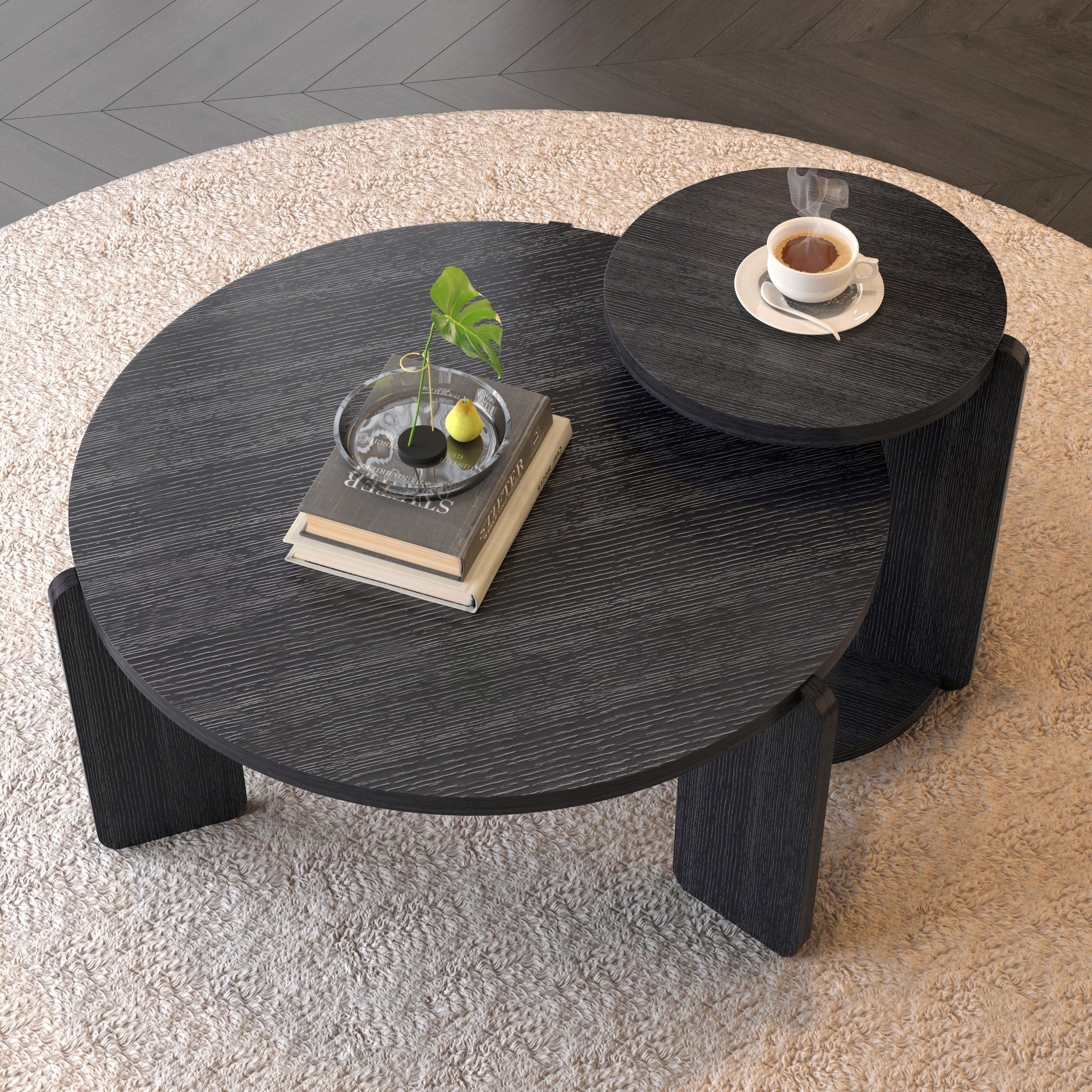 Black Nesting Tables with Black Legs - detail view 5