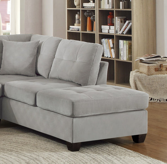 2-Piece Reversible Sectional with Chaise Tufted Detail Taupe Microfiber Upholstered Modern Living Room Furniture - detail view 2