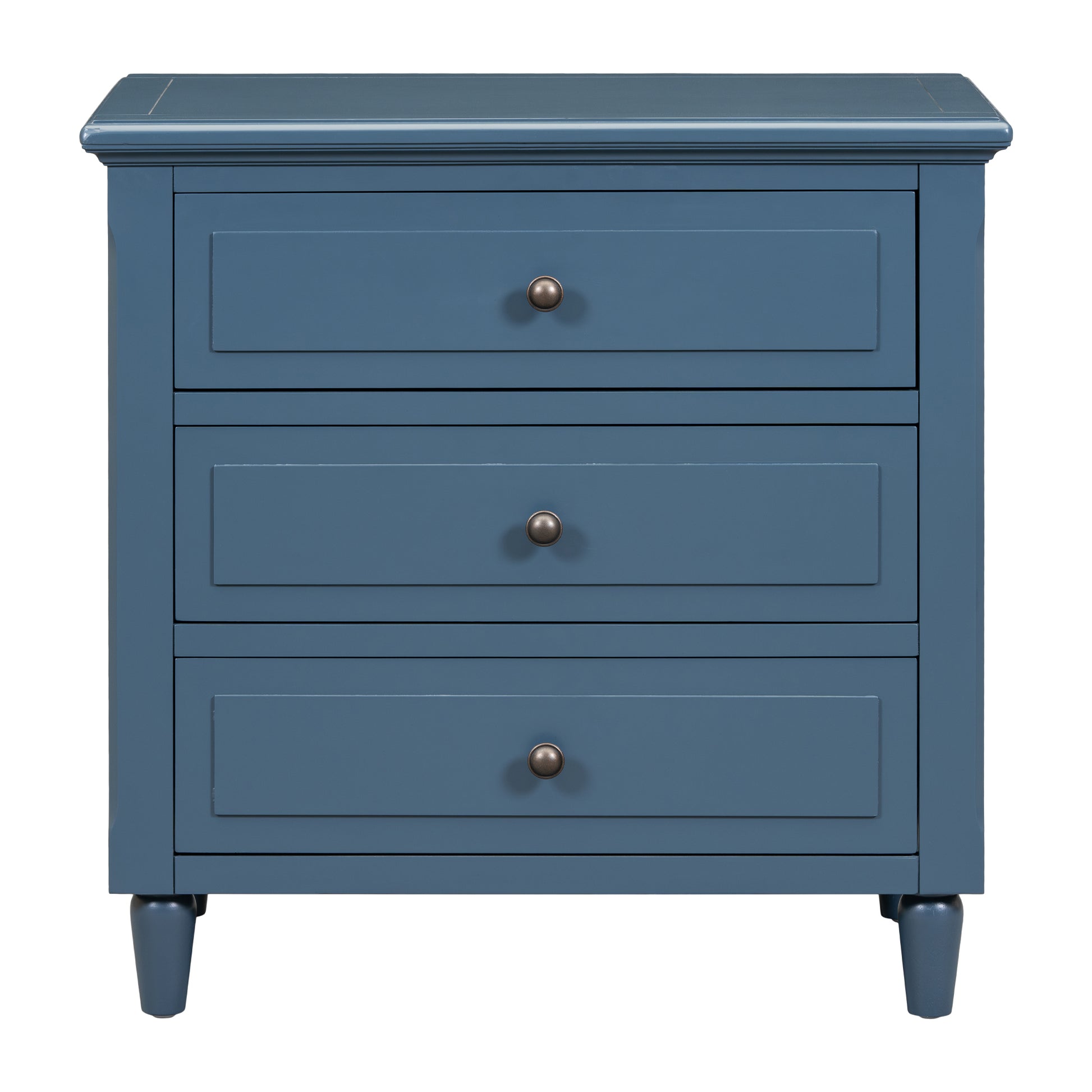 Blue Glider Nesting Tables with Wood Legs - detail view 3