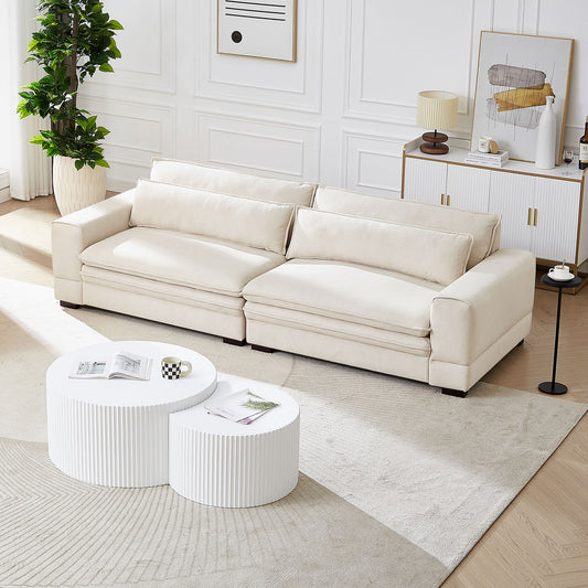 Mid-Century Sofa Sofa Modern Upholstered Sofa - Beige - detail view 8