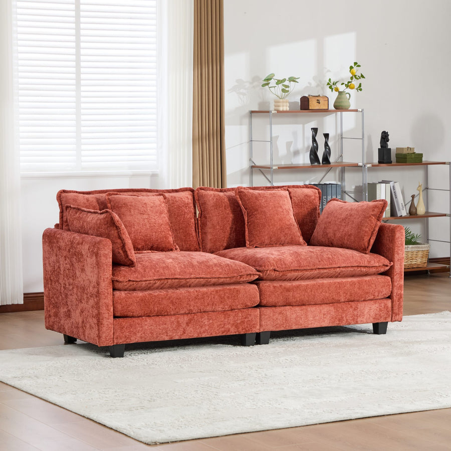 Orange Chenille Sofa
