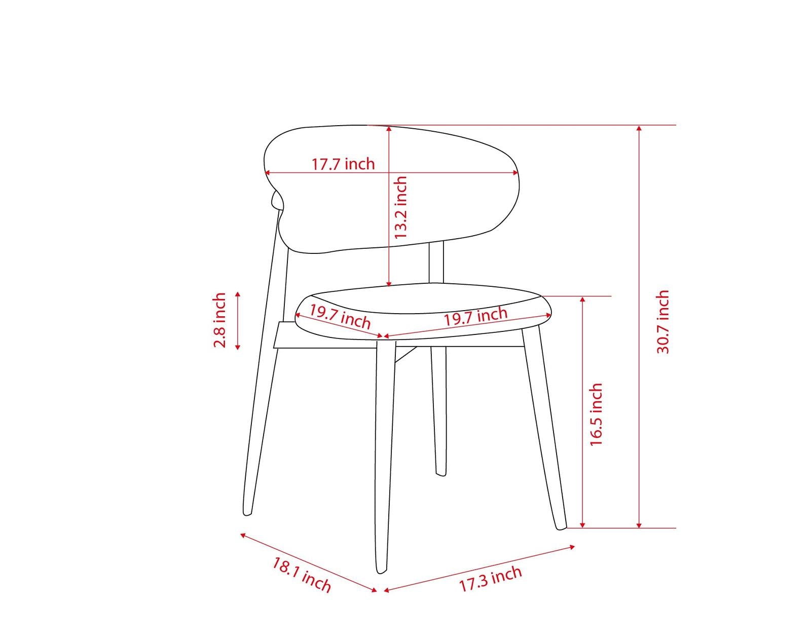 Masha Mid-Century Modern Faux Leather Dining Chairs Set of 2 – White