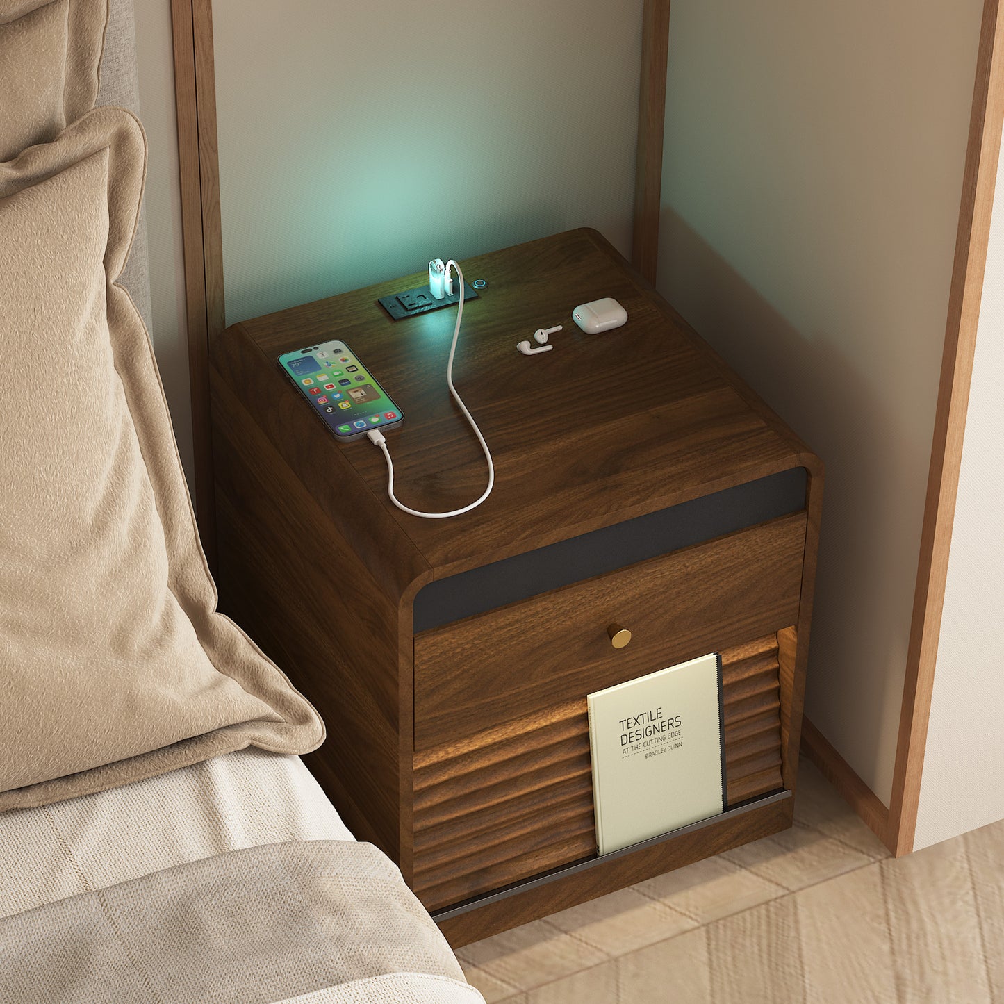 Nightstand with Charging Station - primary color shot