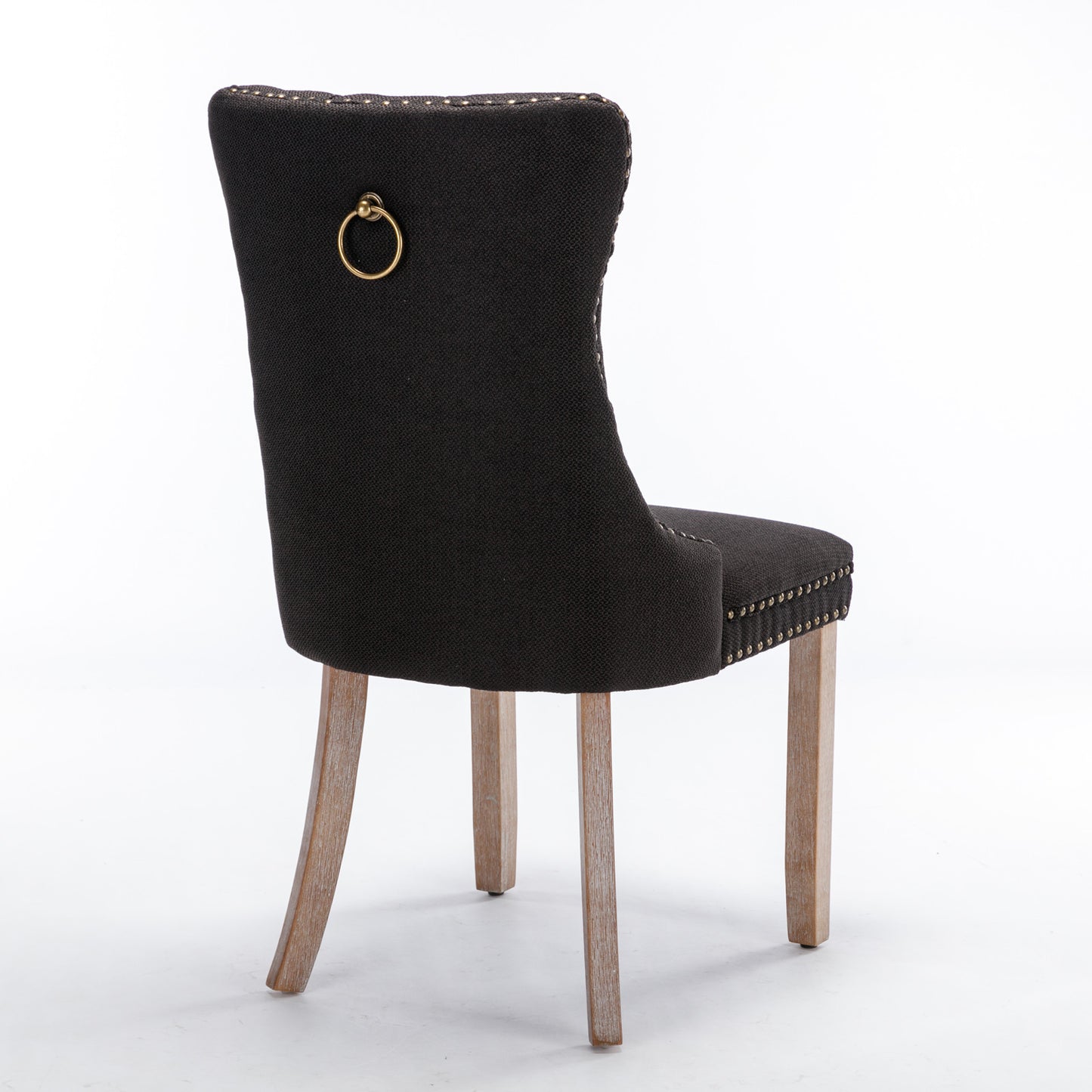 Niki Modern Velvet Side Chair with Nailhead Trim Set of 2 Black
