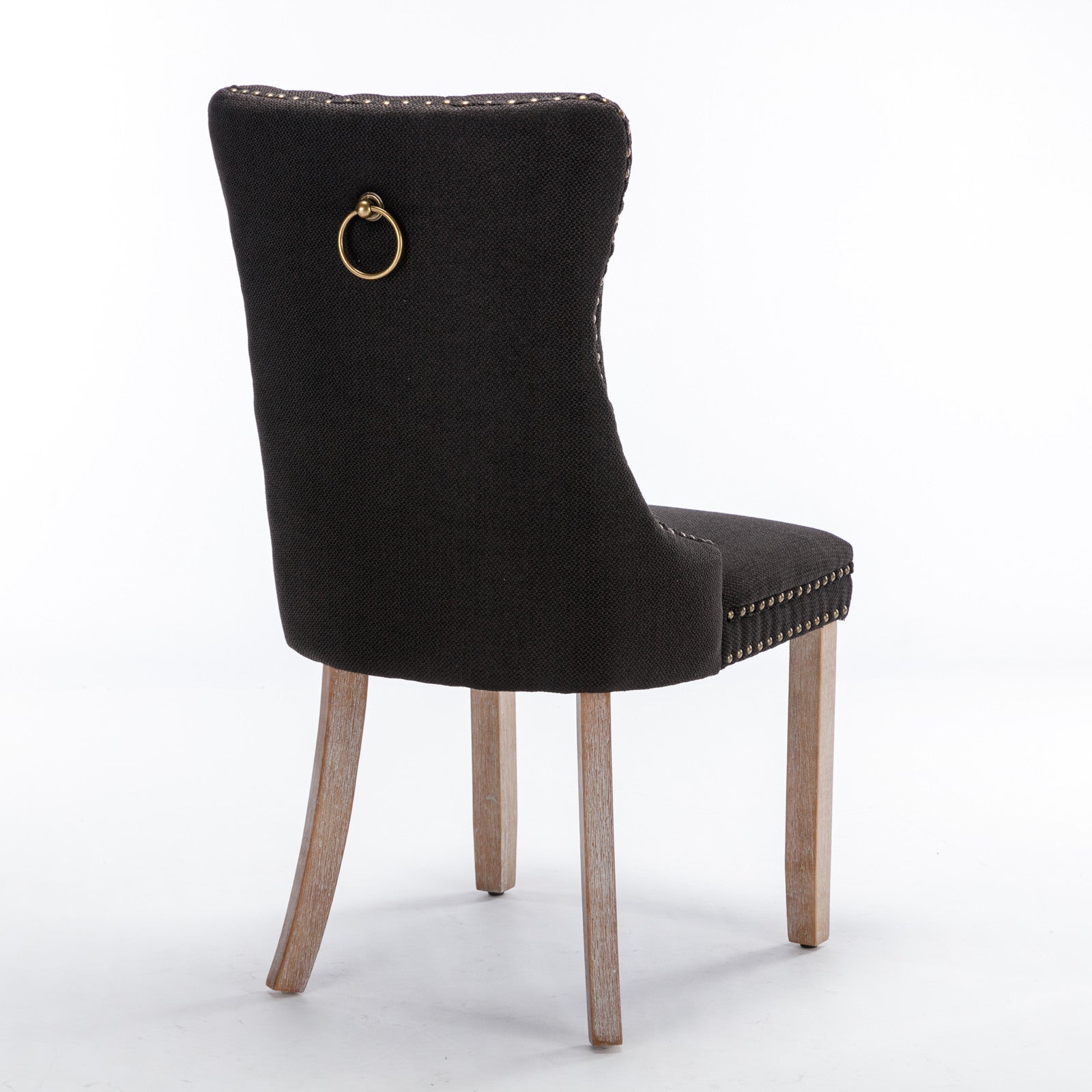 Niki Modern Velvet Side Chair with Nailhead Trim Set of 2 Black