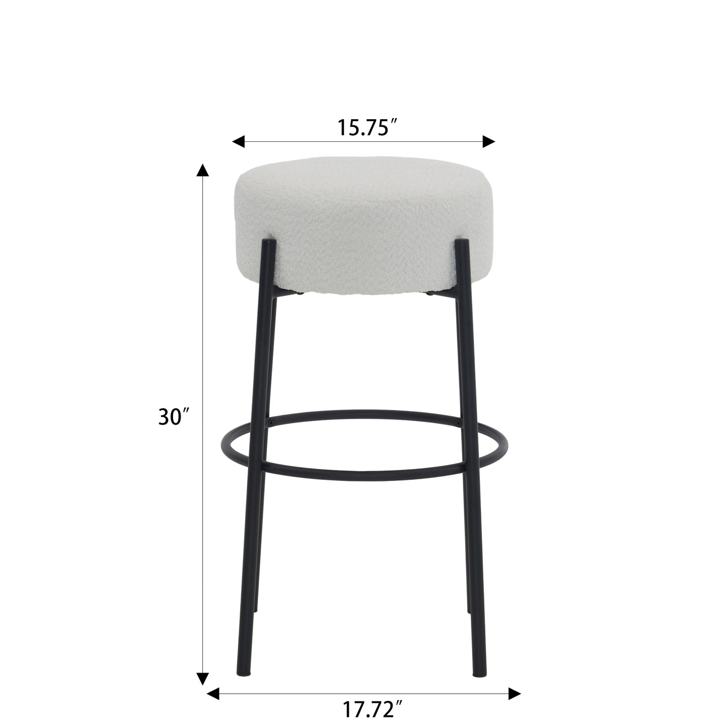 Wrenley 30" Modern Bar Stools Set of 2 Beige & Black