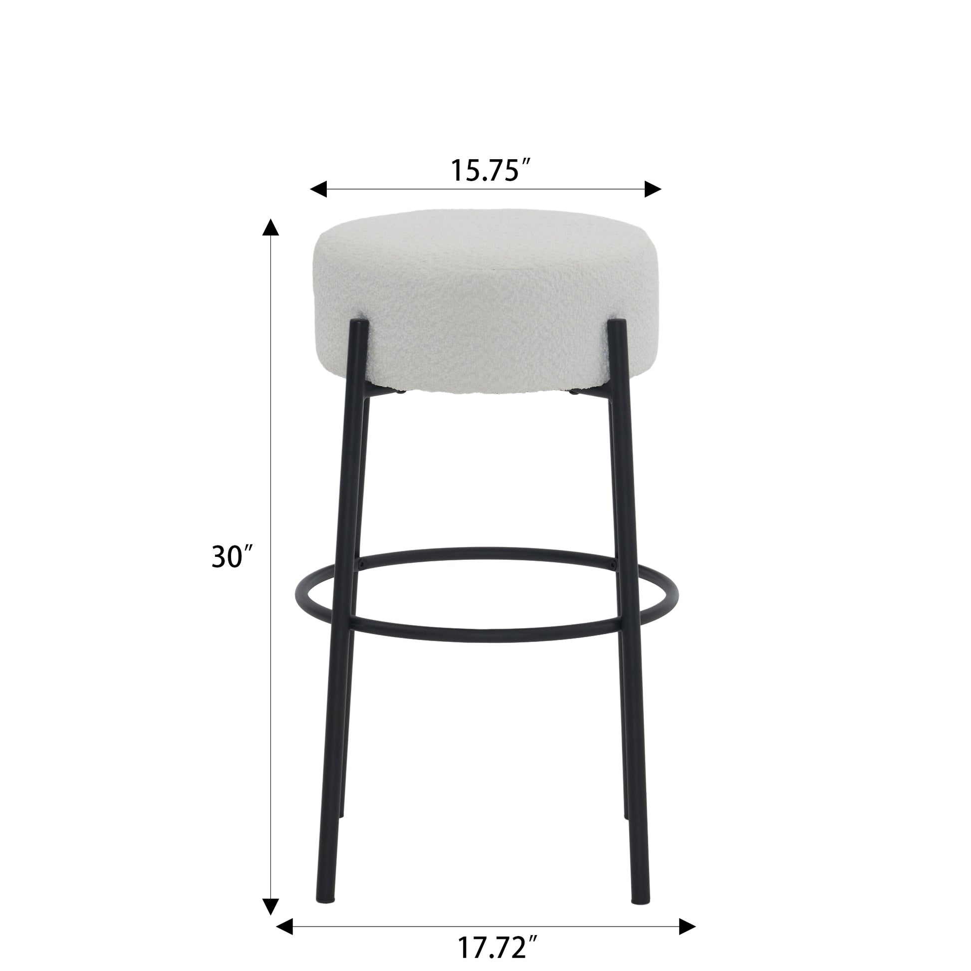 Wrenley 30" Modern Bar Stools Set of 2 Beige & Black