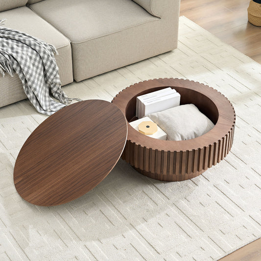 Solara Round Coffee Table – Walnut