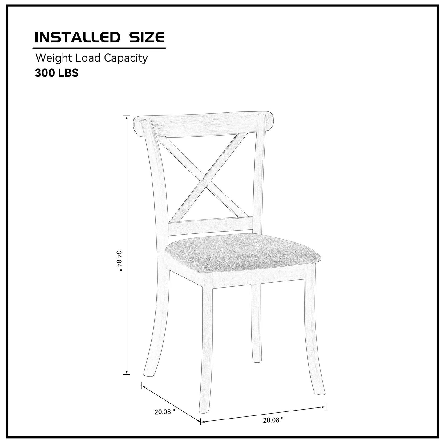 Iris Farmhouse Side Chairs with Cross Back Set of 2 Dark Oak