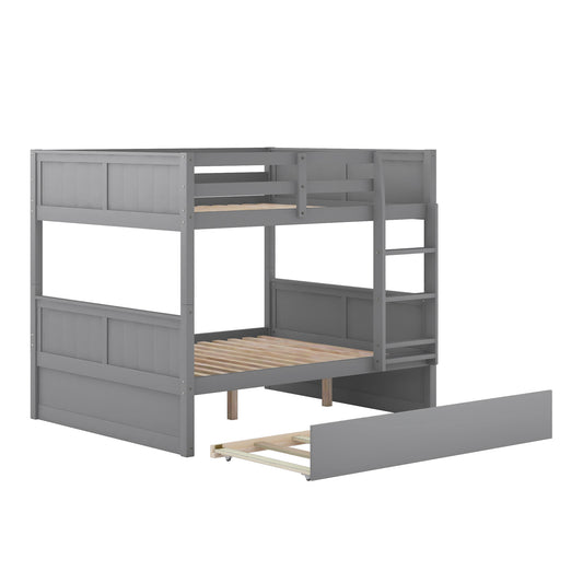 Brawnson Full over Full Bunk Bed with Twin Trundle - Gray - primary color shot