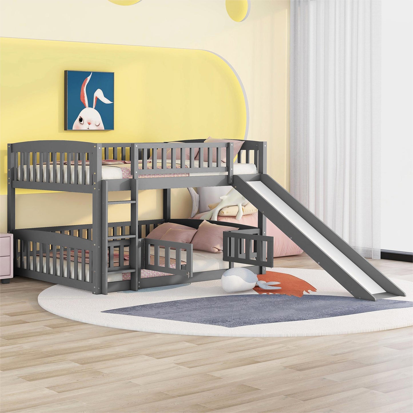 Bunk Bed with Slide - Gray - primary color shot