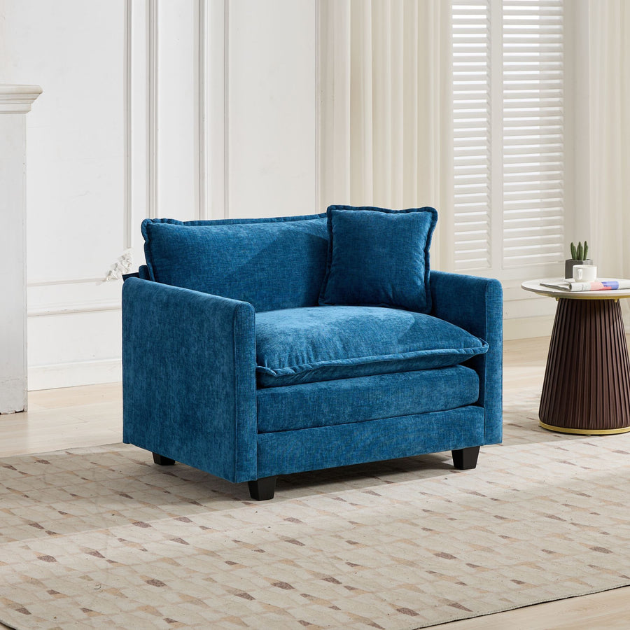 Blue Chenille Accent Chair