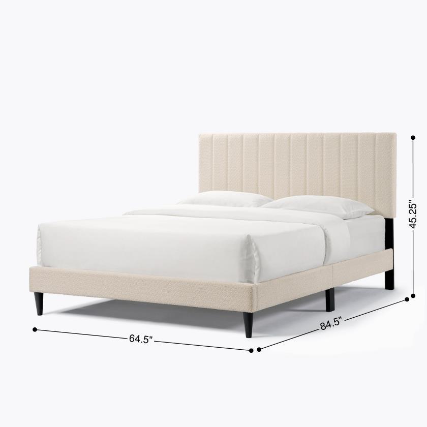 Rina Dove Tufted Upholstered Platform Bed - Pearl White - Queen