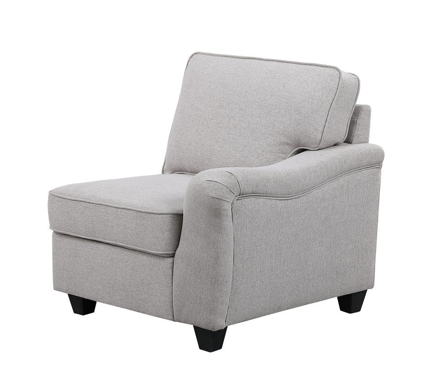 Leo 125' Light Gray Linen 8Pc Modular L-Shape Sectional Sofa and Ottoman - detail view 5