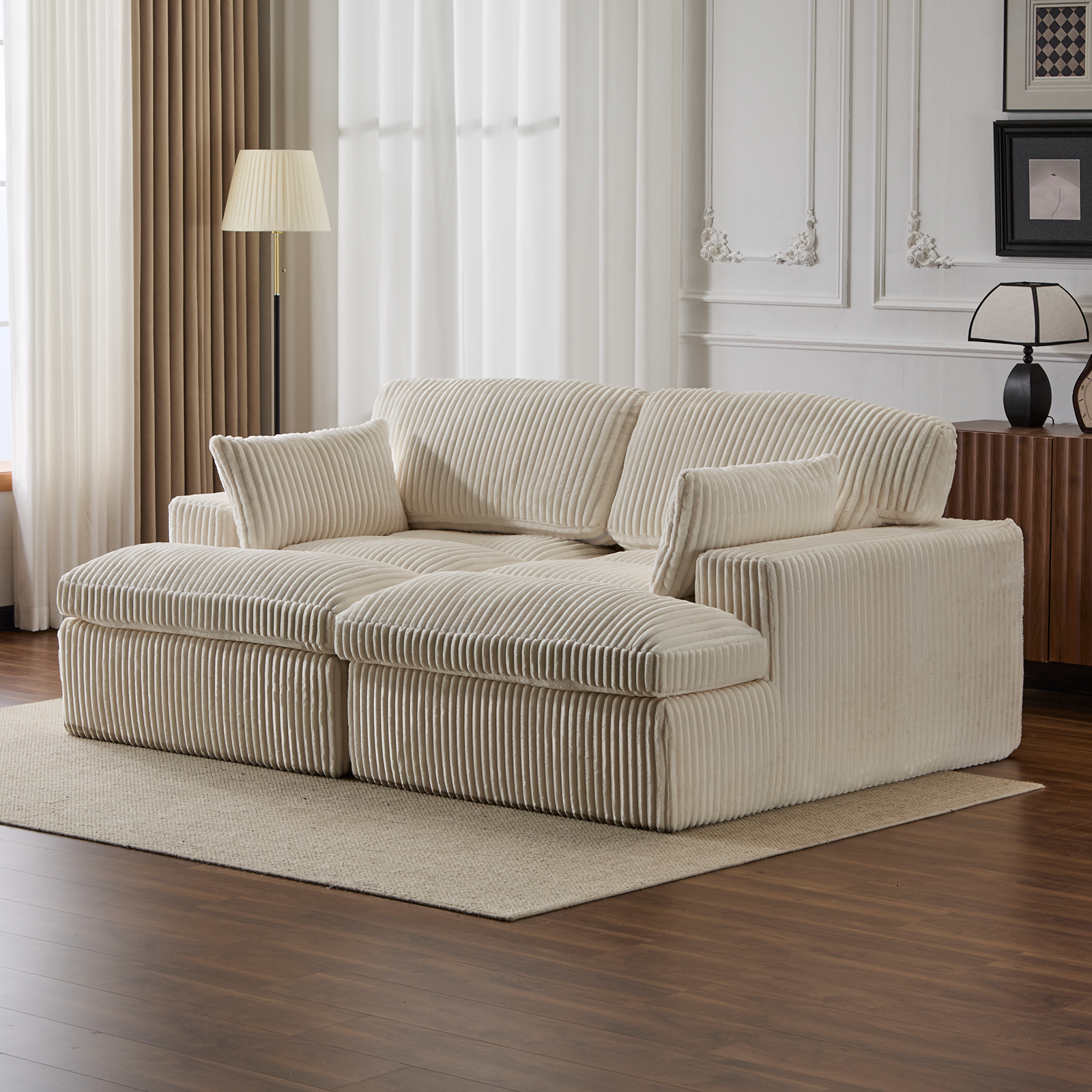 Double Chaise Lounge Chair Indoor - White - detail view 2