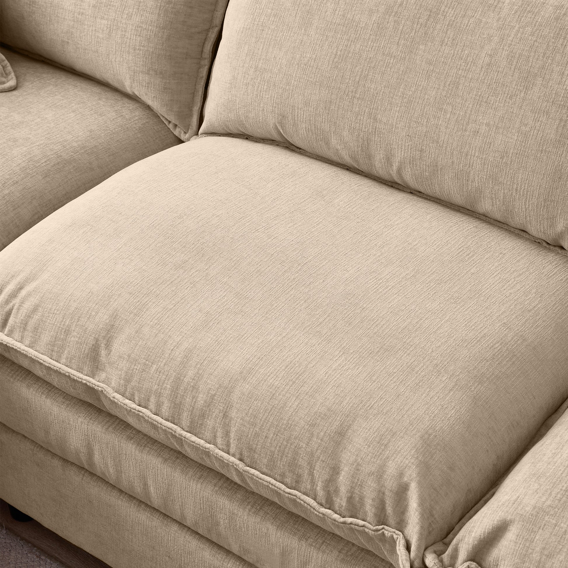 105' Modular Sectional Couch,Upholstered Soft Chenille Fabric Sofa,3 Seater with Ottoman L Shape Sofa Coffee - detail view 8