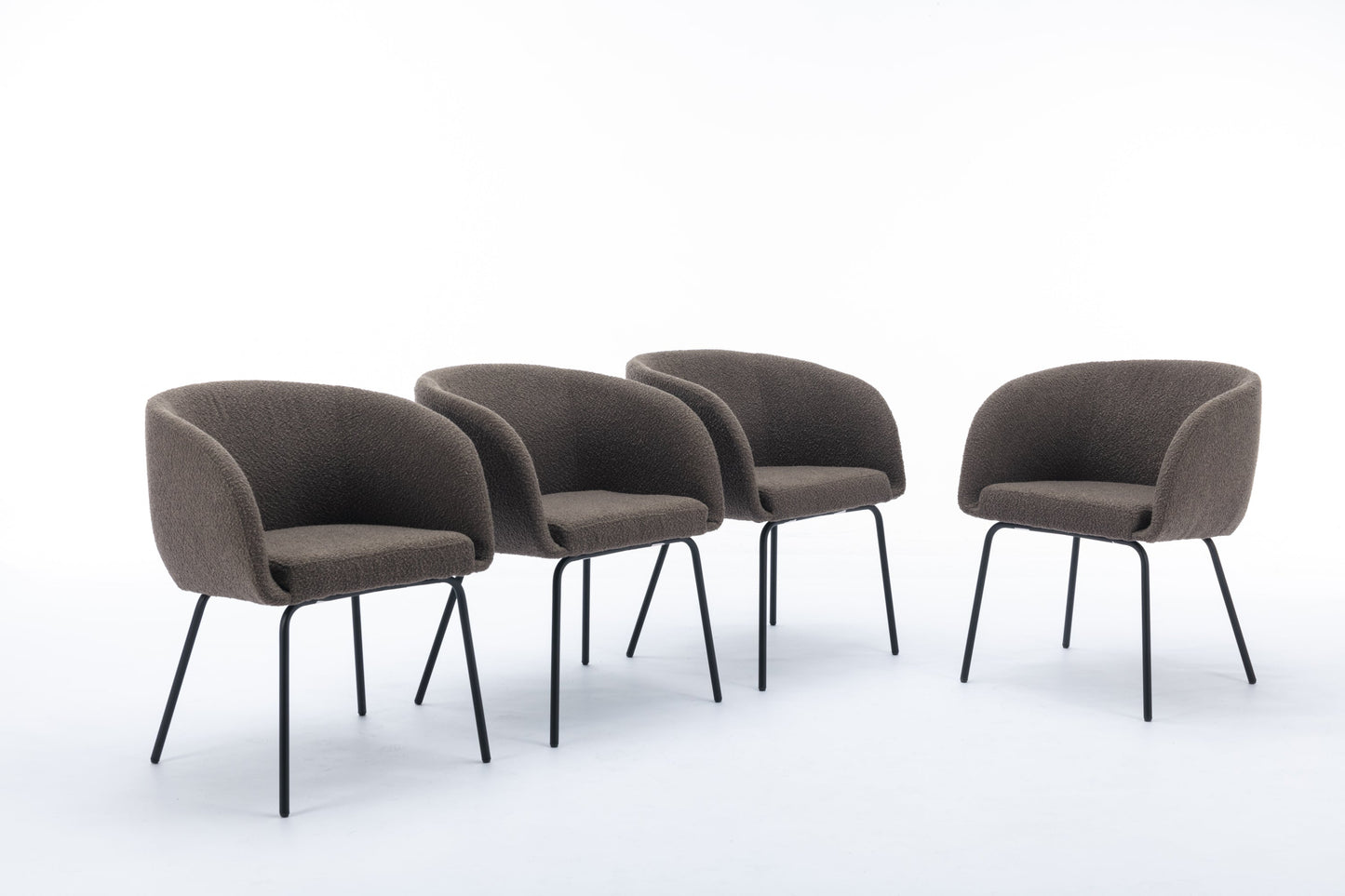 Lindy Modern Boucle Dining Chairs Set of 2 Dark Brown