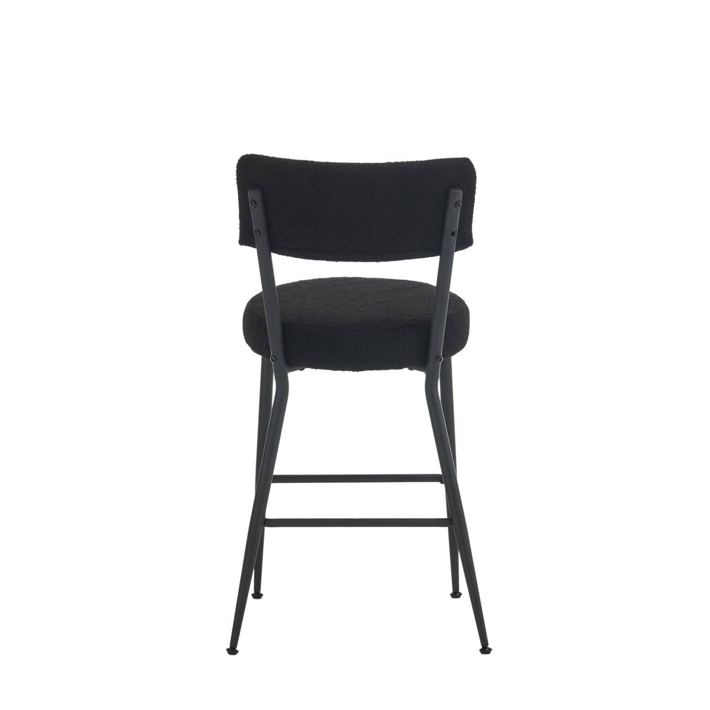 Tallulah Modern Teddy Upholstered Counter Height Stools Set of 2 Black
