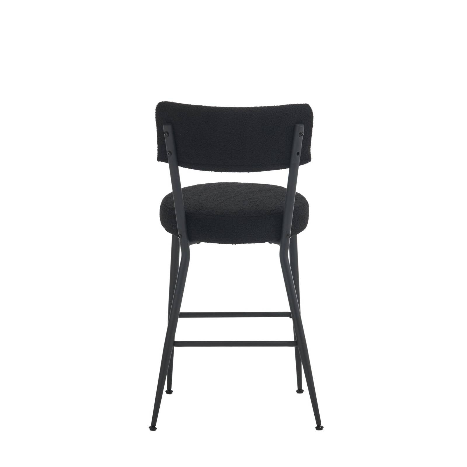 Tallulah Modern Teddy Upholstered Counter Height Stools Set of 2 Black