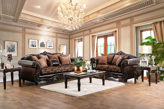 Elpis Traditional Chenille Sofa & Loveseat Set