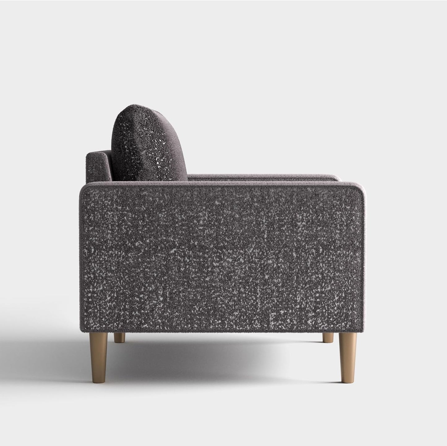 Elverum Modern Bouclé Upholstered Sofa with Wooden Legs – Gray