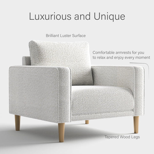 FOA Elverum Contemporary Fabric Blend Accent Chair - Off-White