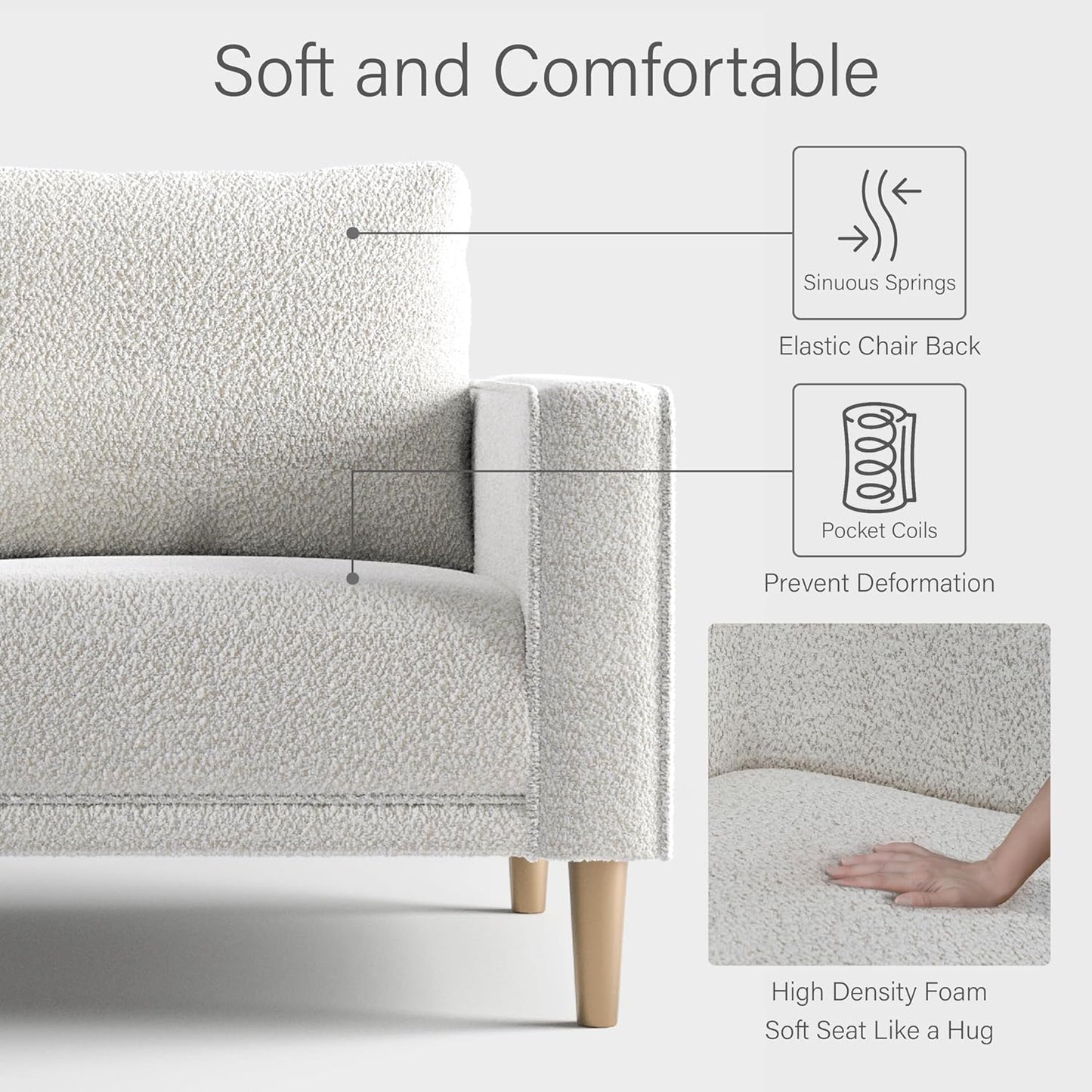 FOA Elverum Contemporary Fabric Blend Accent Chair - Off-White