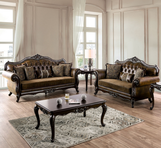 Ensenada Traditional Rolled Arm Sofa & Loveseat Set