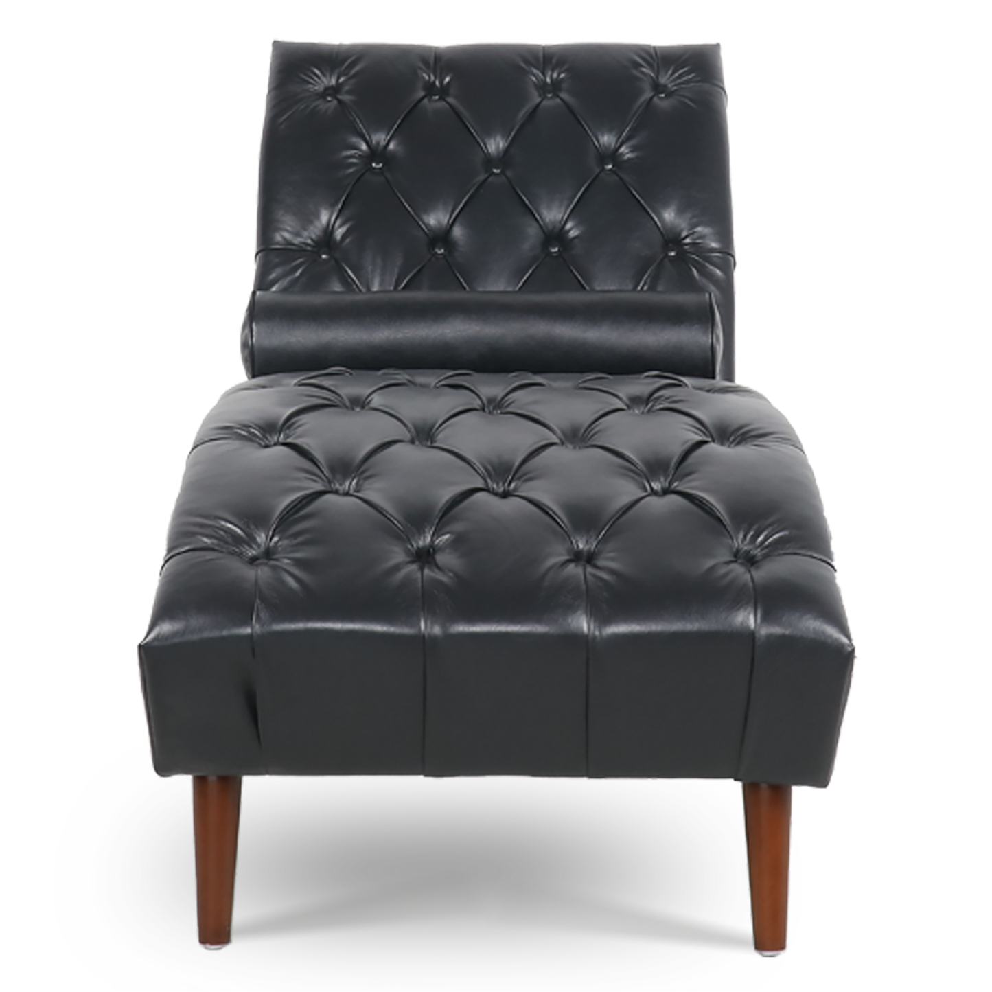 Upholstered Chaise Lounge - Black - detail view 3