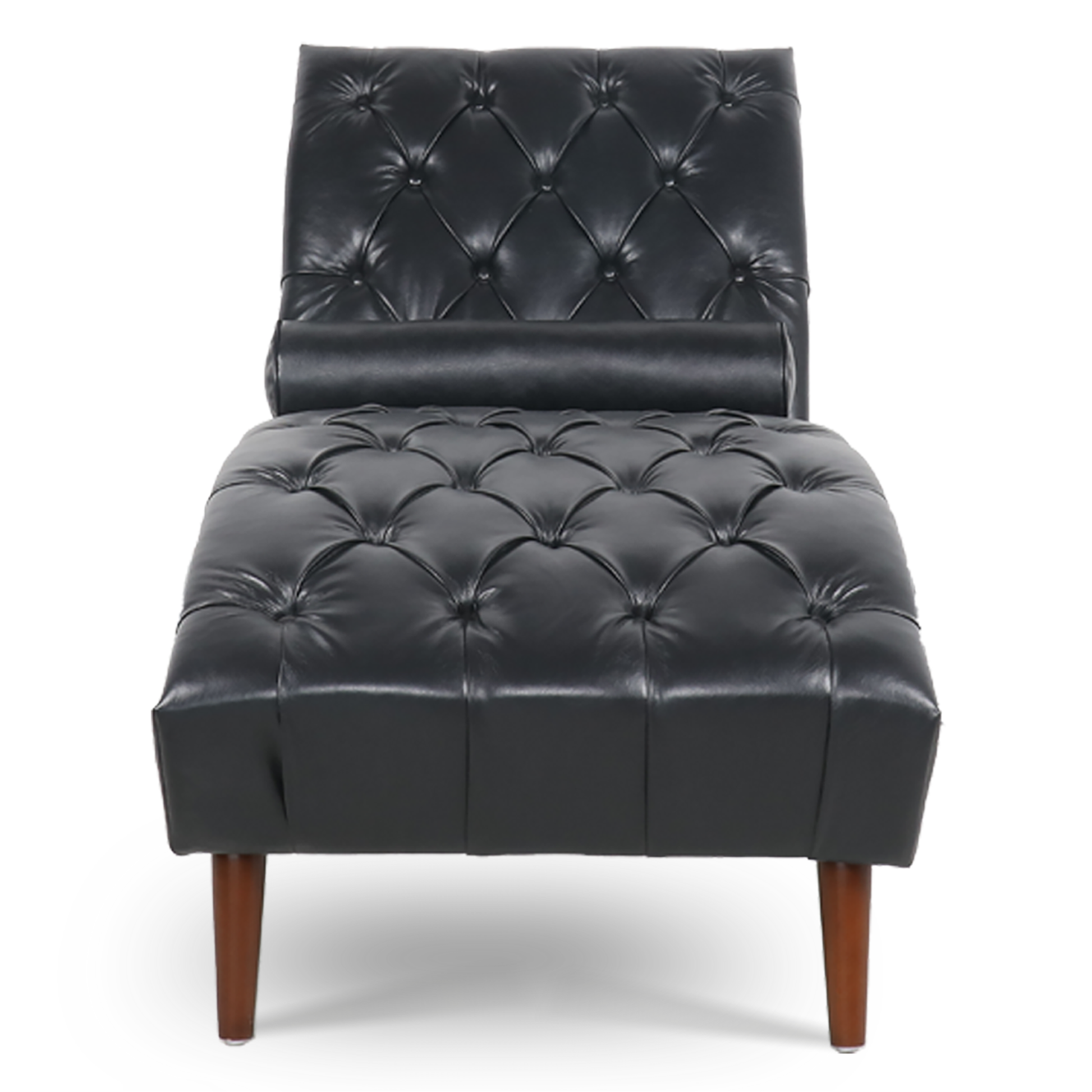 Upholstered Chaise Lounge - Black - detail view 3