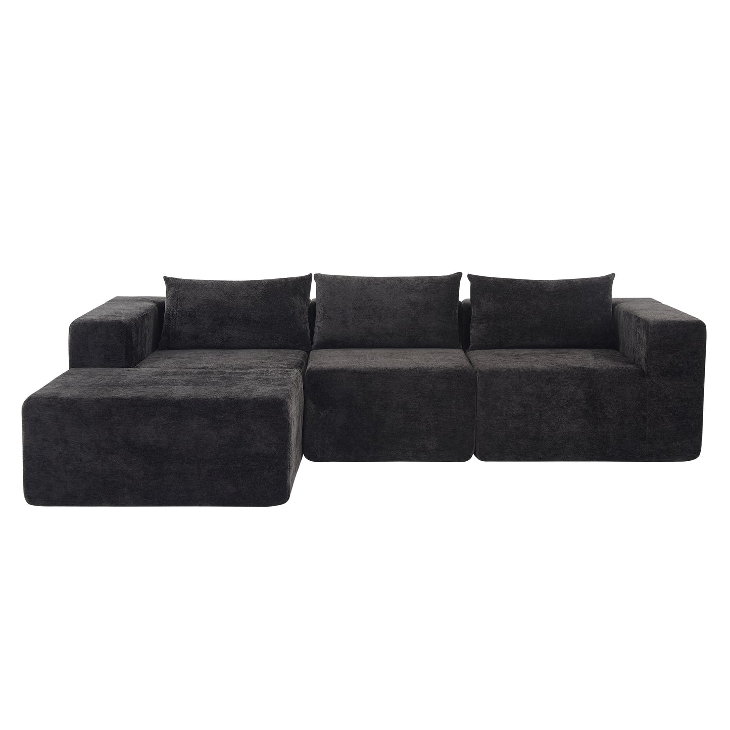 107' Compressed Sectional Sofas(Black) - primary color shot
