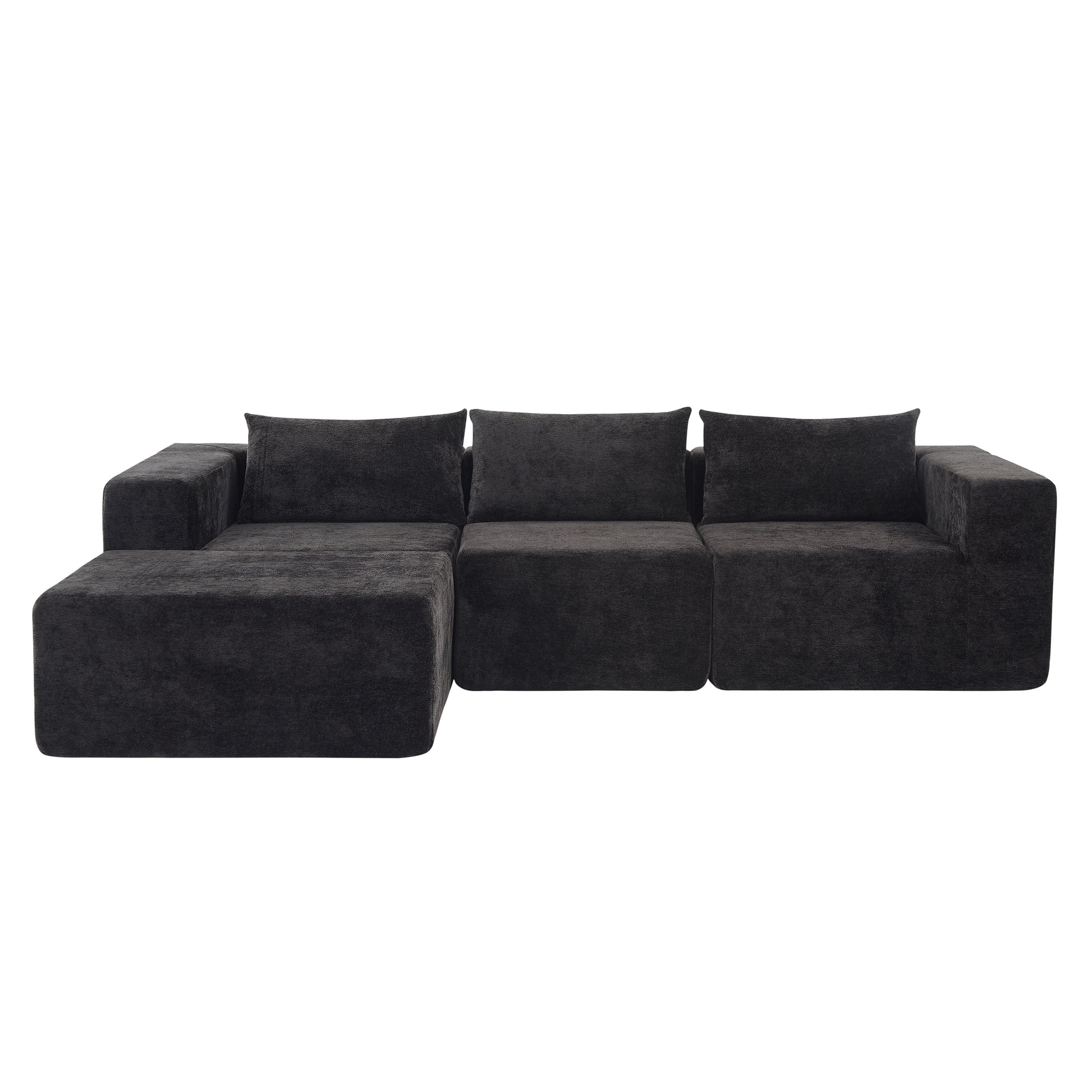 107' Compressed Sectional Sofas(Black) - primary color shot