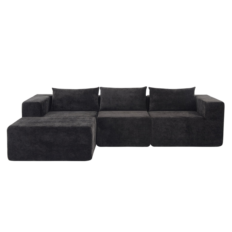 107' Compressed Sectional Sofas(Black) - primary color shot