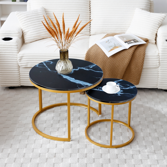 Black Nesting Tables with Gold Legs - primary color shot